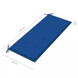 összecsukható bambusz kerti pad párnával 118 cm