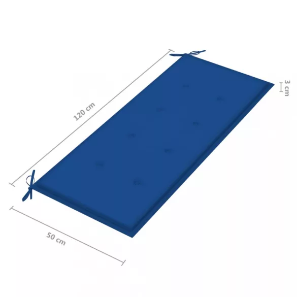 összecsukható bambusz kerti pad párnával 118 cm