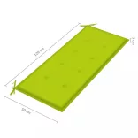 összecsukható bambusz kerti pad párnával 118 cm