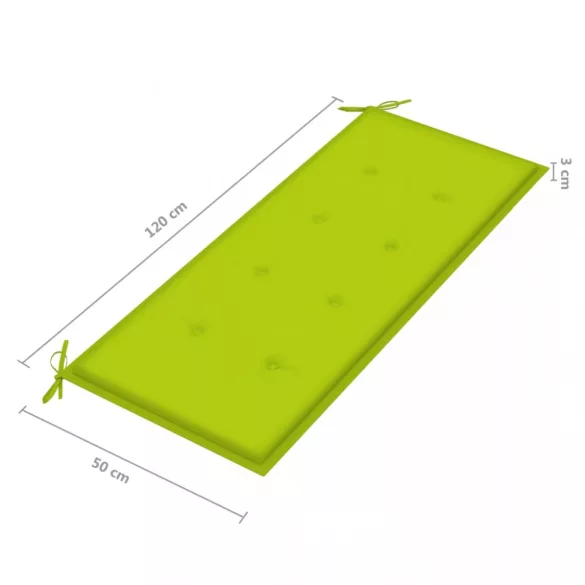 összecsukható bambusz kerti pad párnával 118 cm