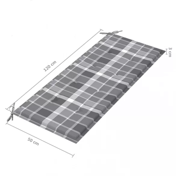 összecsukható bambusz kerti pad párnával 118 cm