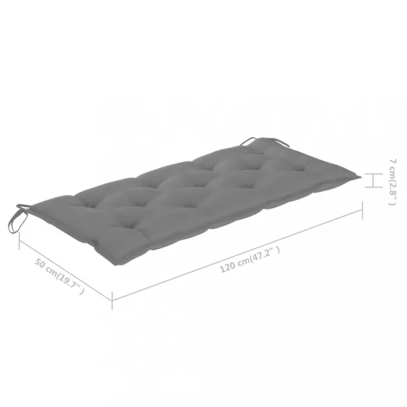 összecsukható bambusz kerti pad párnával 118 cm