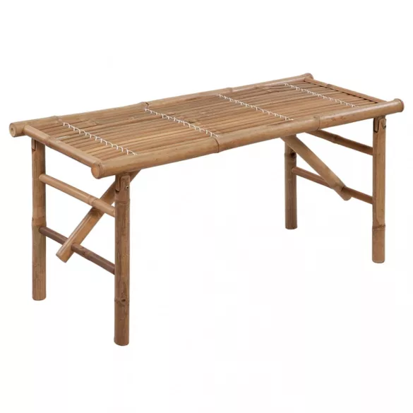 összecsukható bambusz kerti pad párnával 118 cm