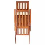 tömör akácfa kültéri napozószék lábtartóval és párnával
