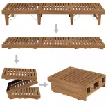 összecsukható tömör akácfa napozóágy párnával