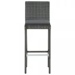 7 részes szürke polyrattan kültéri bárszett párnákkal