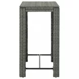 7 részes szürke polyrattan kültéri bárszett párnákkal