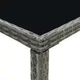 7 részes szürke polyrattan kerti bárszett párnákkal