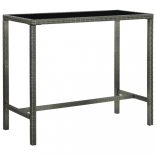 9 részes szürke polyrattan kerti bárszett párnákkal