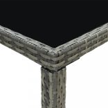 9 részes szürke polyrattan kerti bárszett párnákkal