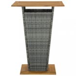 9 részes szürke polyrattan kerti bárszett párnákkal