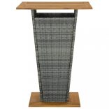 9 részes szürke polyrattan kerti bárszett párnákkal