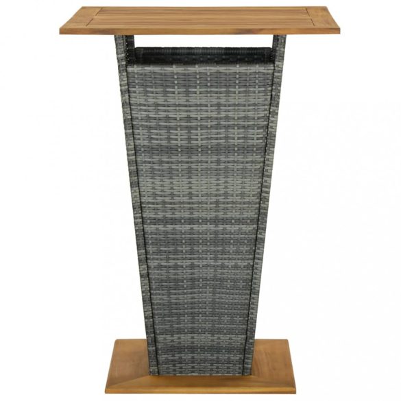 9 részes szürke polyrattan kerti bárszett párnákkal