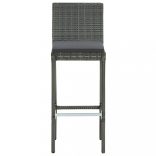 9 részes szürke polyrattan kerti bárszett párnákkal