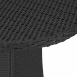 7 részes fekete polyrattan kerti kanapészett párnákkal