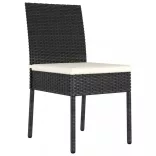 7 részes fekete polyrattan kerti étkezőgarnitúra
