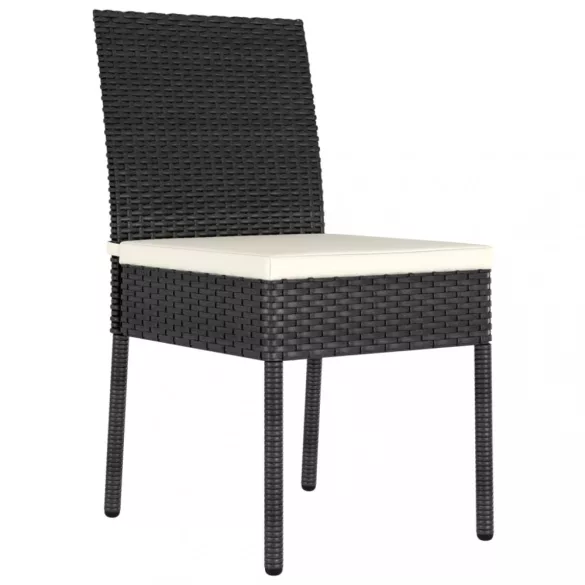 7 részes fekete polyrattan kerti étkezőgarnitúra