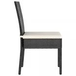7 részes fekete polyrattan kerti étkezőgarnitúra