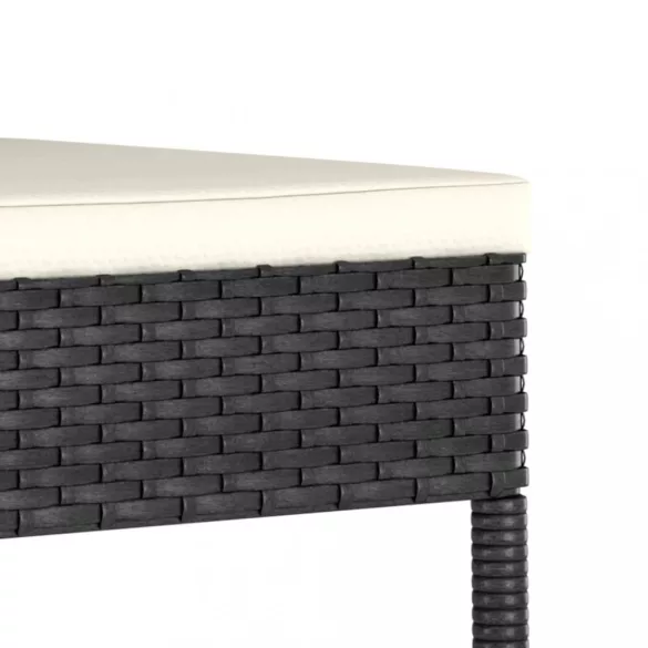 7 részes fekete polyrattan kerti étkezőgarnitúra