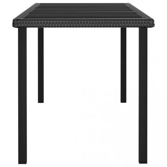 7 részes fekete polyrattan kerti étkezőgarnitúra