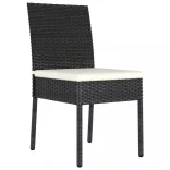7 részes fekete polyrattan kerti étkezőgarnitúra