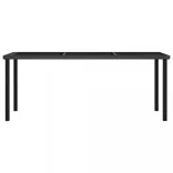 9 részes fekete polyrattan kerti étkezőgarnitúra