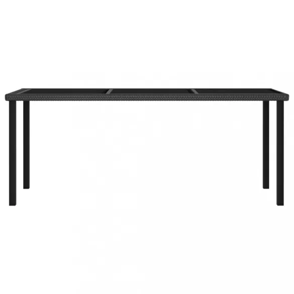 9 részes fekete polyrattan kerti étkezőgarnitúra
