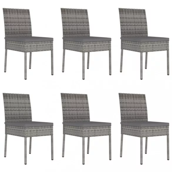 7 részes szürke polyrattan kerti étkezőgarnitúra