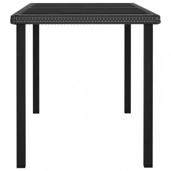 7 részes fekete polyrattan kerti étkezőgarnitúra