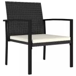 7 részes fekete polyrattan kerti étkezőgarnitúra