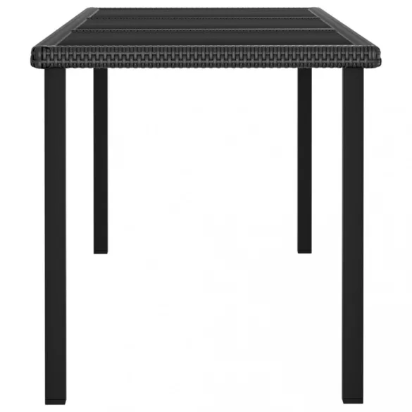 7 részes fekete polyrattan kerti étkezőgarnitúra