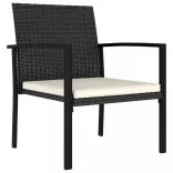 7 részes fekete polyrattan kerti étkezőgarnitúra