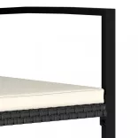 7 részes fekete polyrattan kerti étkezőgarnitúra