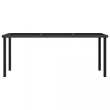 9 részes fekete polyrattan kerti étkezőgarnitúra