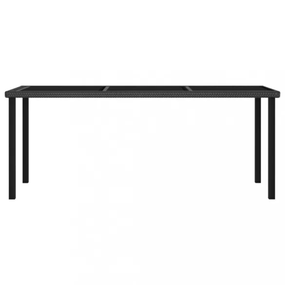 9 részes fekete polyrattan kerti étkezőgarnitúra