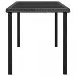 9 részes fekete polyrattan kerti étkezőgarnitúra