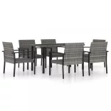 7 részes szürke polyrattan kerti étkezőgarnitúra