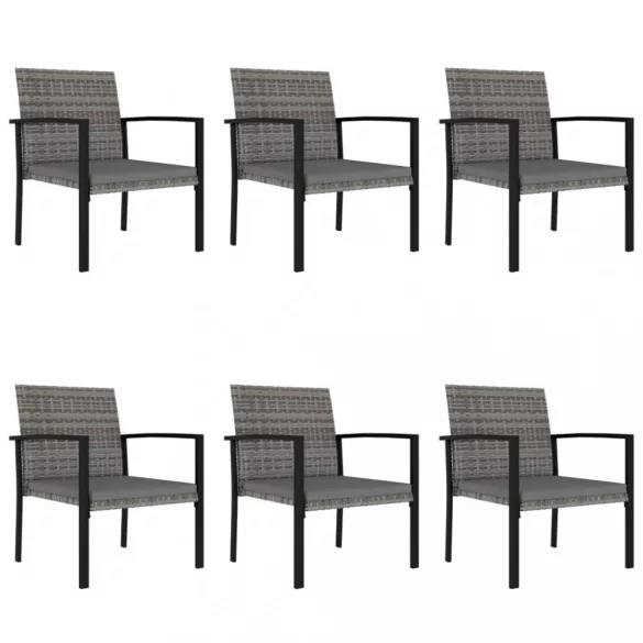 7 részes szürke polyrattan kerti étkezőgarnitúra