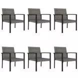 7 részes szürke polyrattan kerti étkezőgarnitúra