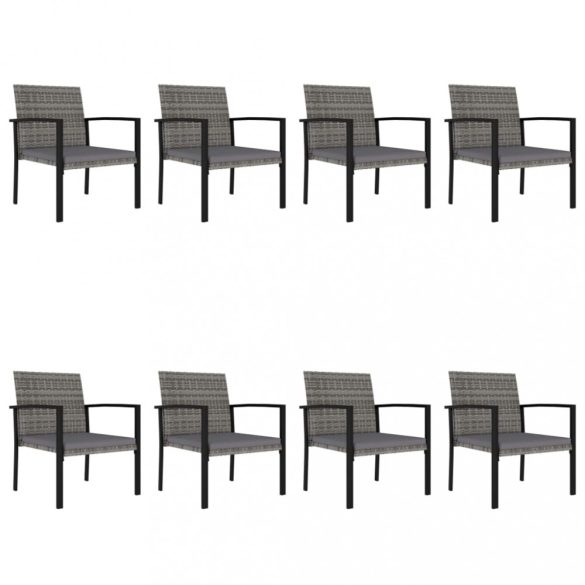 9 részes szürke polyrattan kerti étkezőgarnitúra