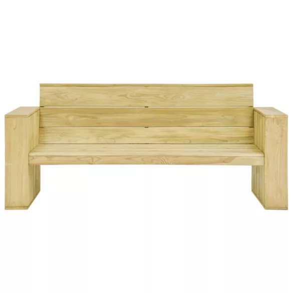 impregnált fenyőfa kerti pad antracitszürke párnákkal 179 cm