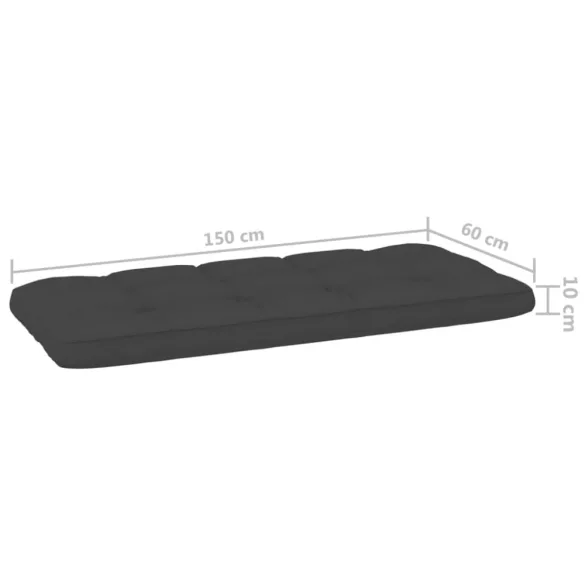 impregnált fenyőfa kerti pad antracitszürke párnákkal 179 cm