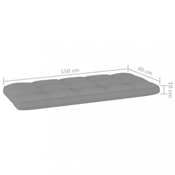 impregnált fenyőfa kerti pad szürke párnákkal 179 cm