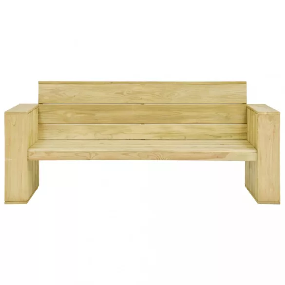 impregnált fenyőfa kerti pad krémstínű párnákkal 179 cm