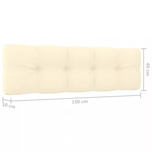 impregnált fenyőfa kerti pad krémstínű párnákkal 179 cm