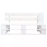 kétszemélyes fehér impregnált fenyőfa raklapkanapé párnákkal