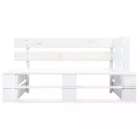 kétszemélyes fehér impregnált fenyőfa raklapkanapé párnákkal