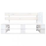 kétszemélyes fehér impregnált fenyőfa raklapkanapé párnákkal