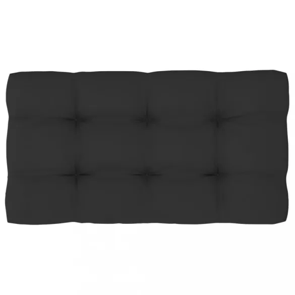 kétszemélyes fekete impregnált fenyőfa raklapkanapé párnákkal