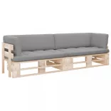 kétszemélyes impregnált fenyőfa raklapkanapé párnákkal